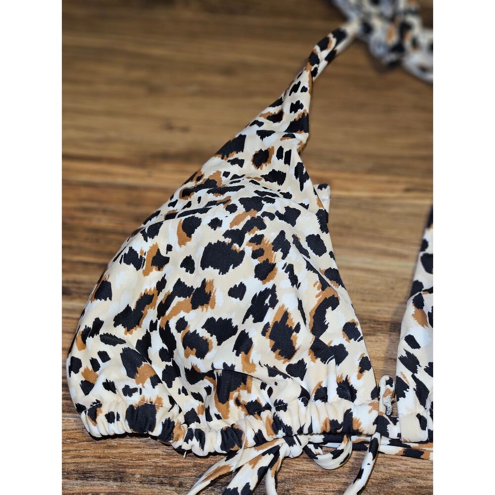 Wild Fable Bikini Top Women’s XL Leopard Print Multiway Tall Triangle New - Picture 8 of 9
